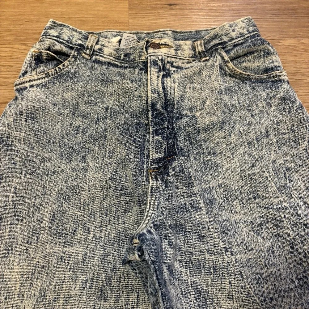 Vintage 80s Cap Ferrat Jeans Womens 11 (26x28) High Rise Acid Wash Ankle Bow USA